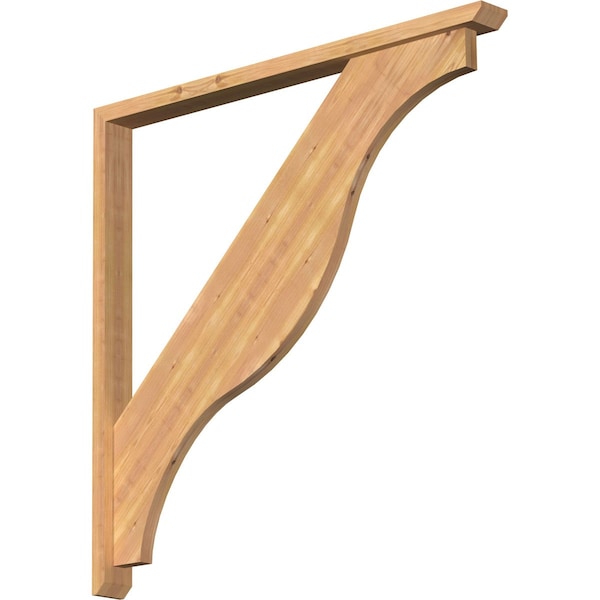 Ekena Millwork Funston Slat Smooth Bracket w/ Offset Brace, Western Red Cedar, 3 1/2"W x 44"D x 44"H BKT0402X44X44FST06SWR - main